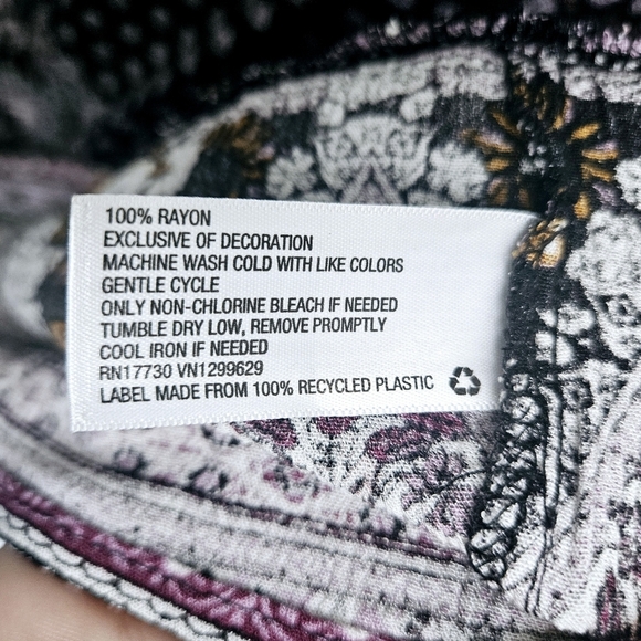 Knox Rose Paisley & Batic Print Flowy Quater Sleeve Midi sz M Tunic Dress - Picture 7 of 11